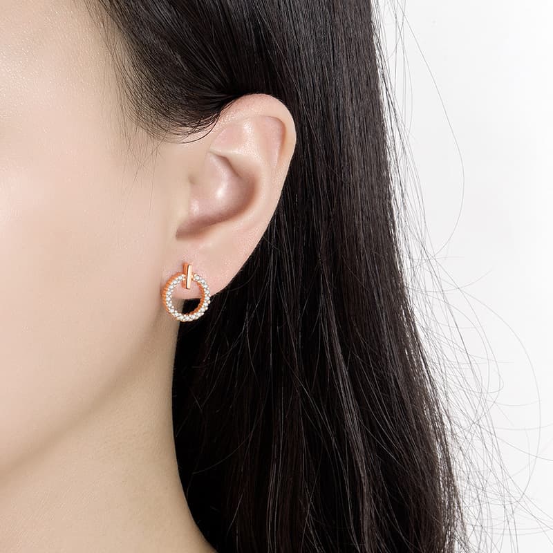 Earrings for women simple personality versatile circle earrings cold style anti allergic small earrings