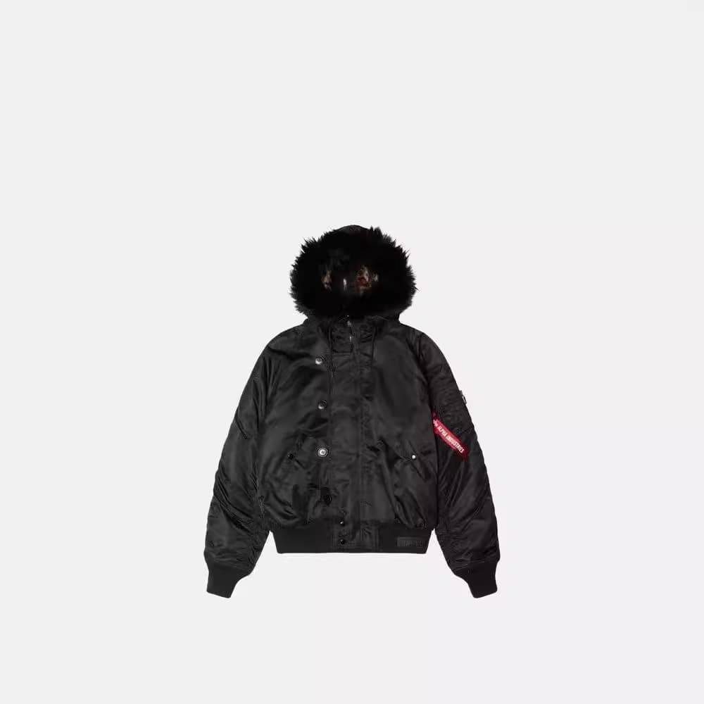 Men's Clothing Python Lined Fur Collar Short Parka Coat Trend