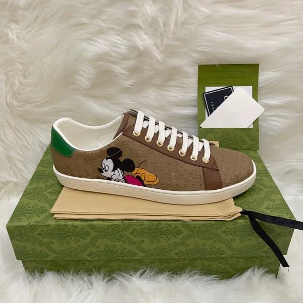 Baskets en cuir de qualité supérieure pour hommes et femmes, chaussures de course à rayures brodées Ace Bee