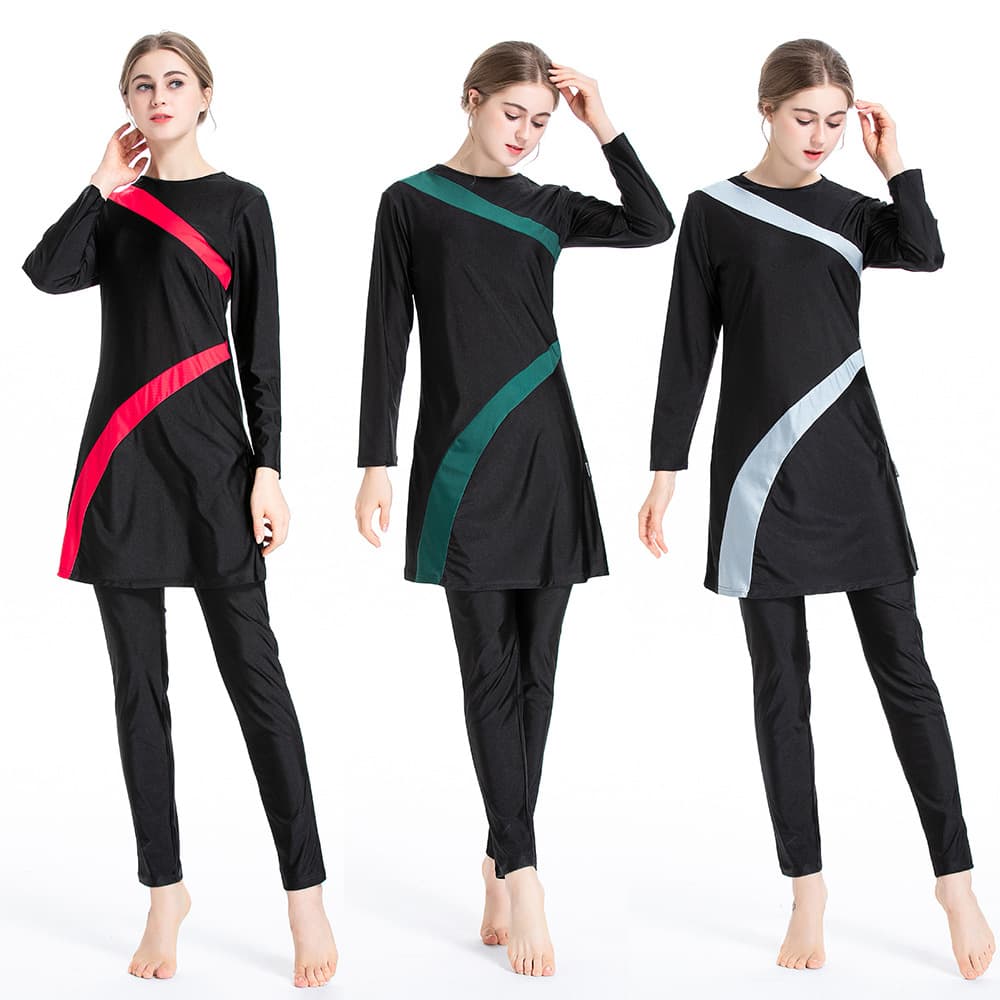 Women's Muslim conservative swimsuit three-piece sportswear set swimsuit set