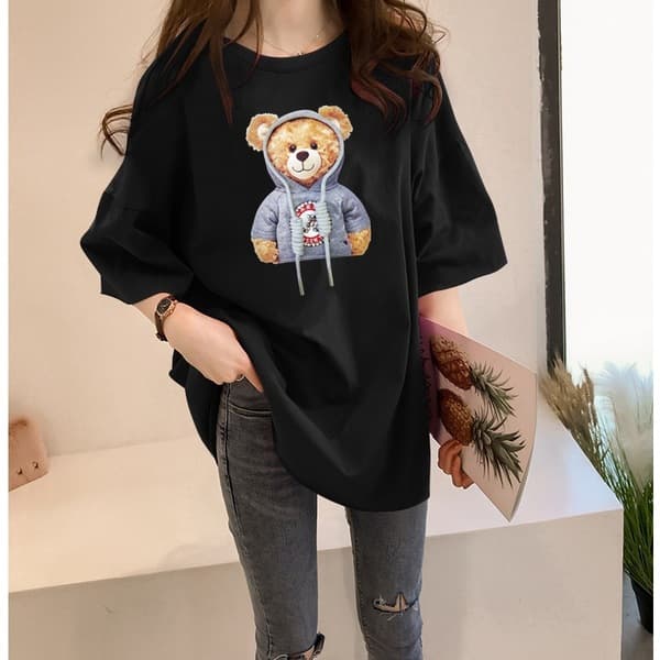 Women's T-shirt summer new Korean version of loose women's cartoon printed student short sleeve T-shirt