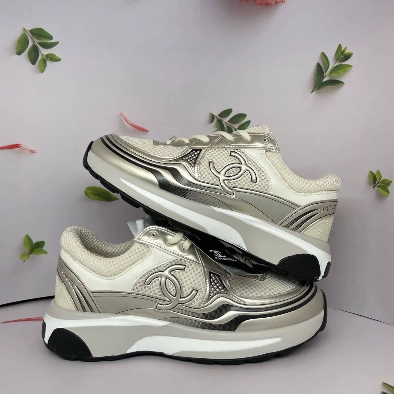Putian Pure Original Petit Parfum Style Silver Horn King Sports Mesh Respirant Semelle Épaisse Hauteur Augmentante