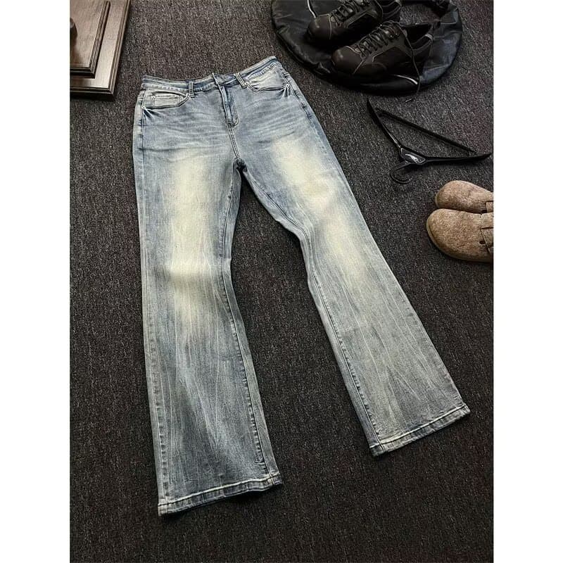 Men's Clothing 2025 New Melancholy Rich Second Generation Destroyed Sun Washed Old American High Street Washed Jeans