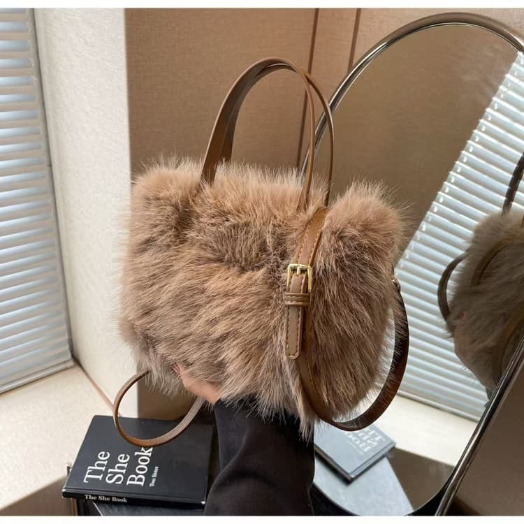 Women's Bags Autumn And Winter Fox Fur Fashionable Hand Held Evening Bag Temperament Plush Bag Shoulder Crossbody Women's Bag