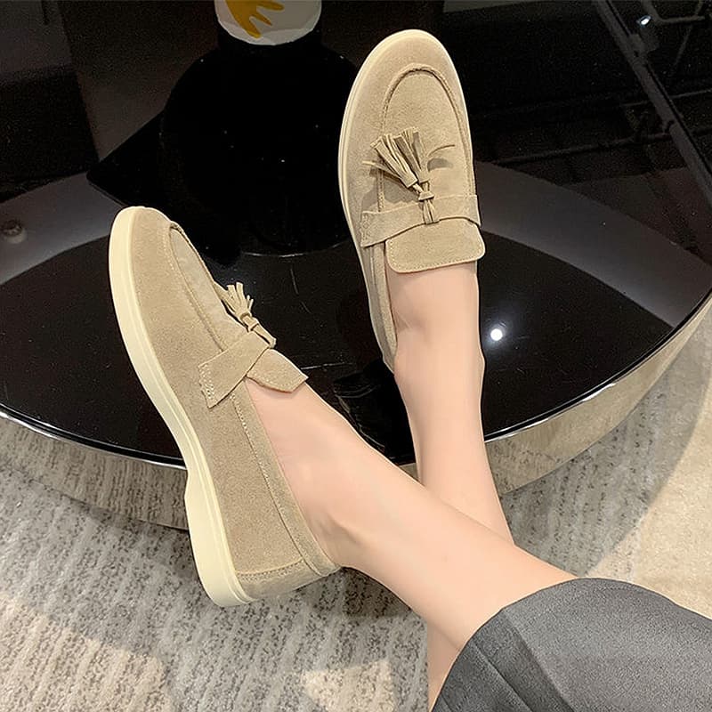 SHLIANG New Suede Driving Shoes Leather Women Casual Shoes Brand Design Soft Women Loafers Moccasins Slip On Leisure Walking Shoes Y0448