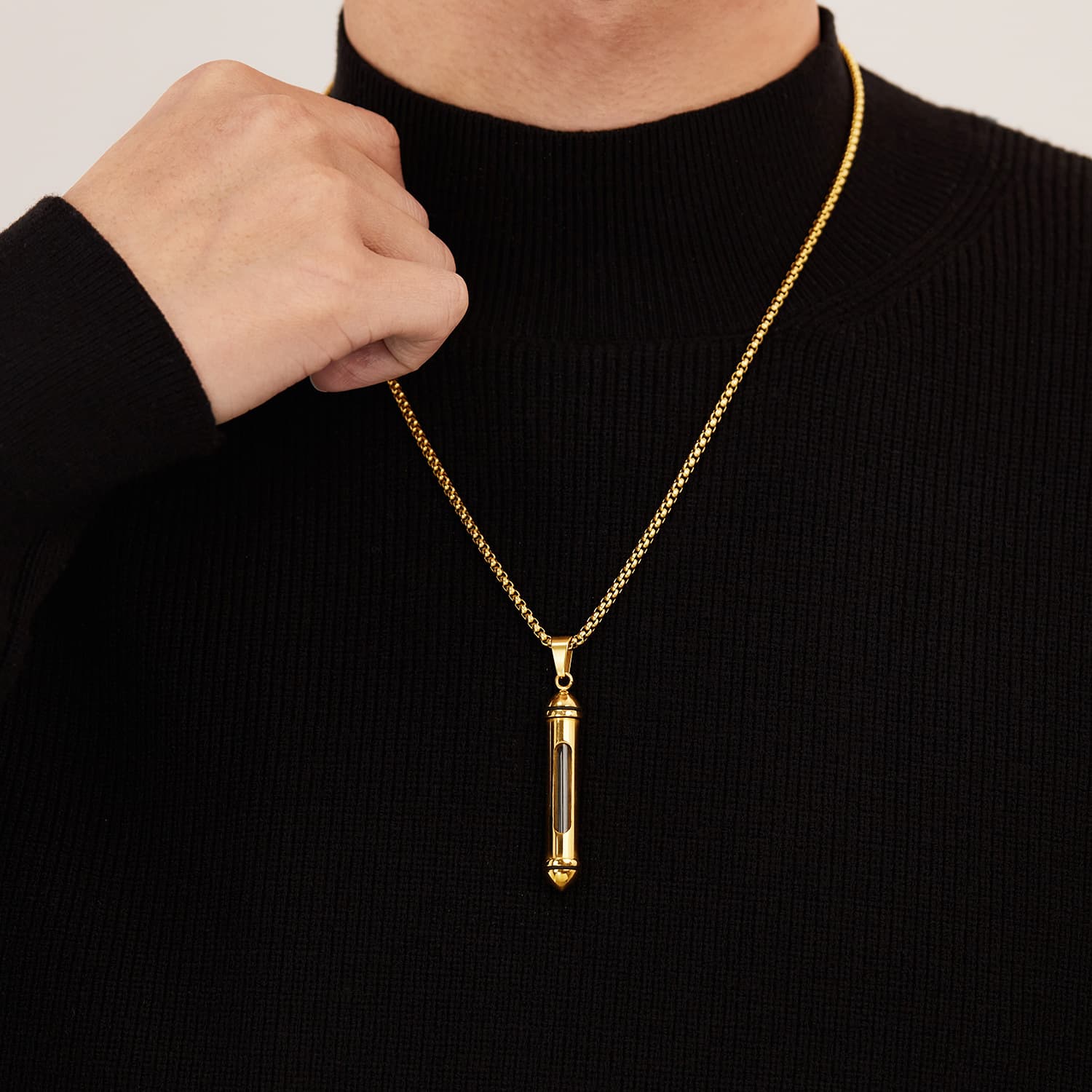 Fashion Personality Perfume Bottle Pendant Jewelry Trendy All Match Memorial Pet Urn Stainless Steel Necklace
