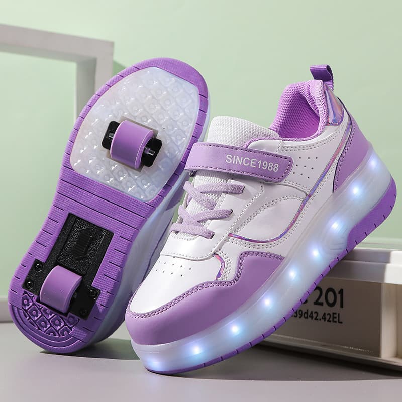 Kid's Clothing running shoes for boys and girls rechargeable flashing roller skates for students double-wheeled roller skates with switch