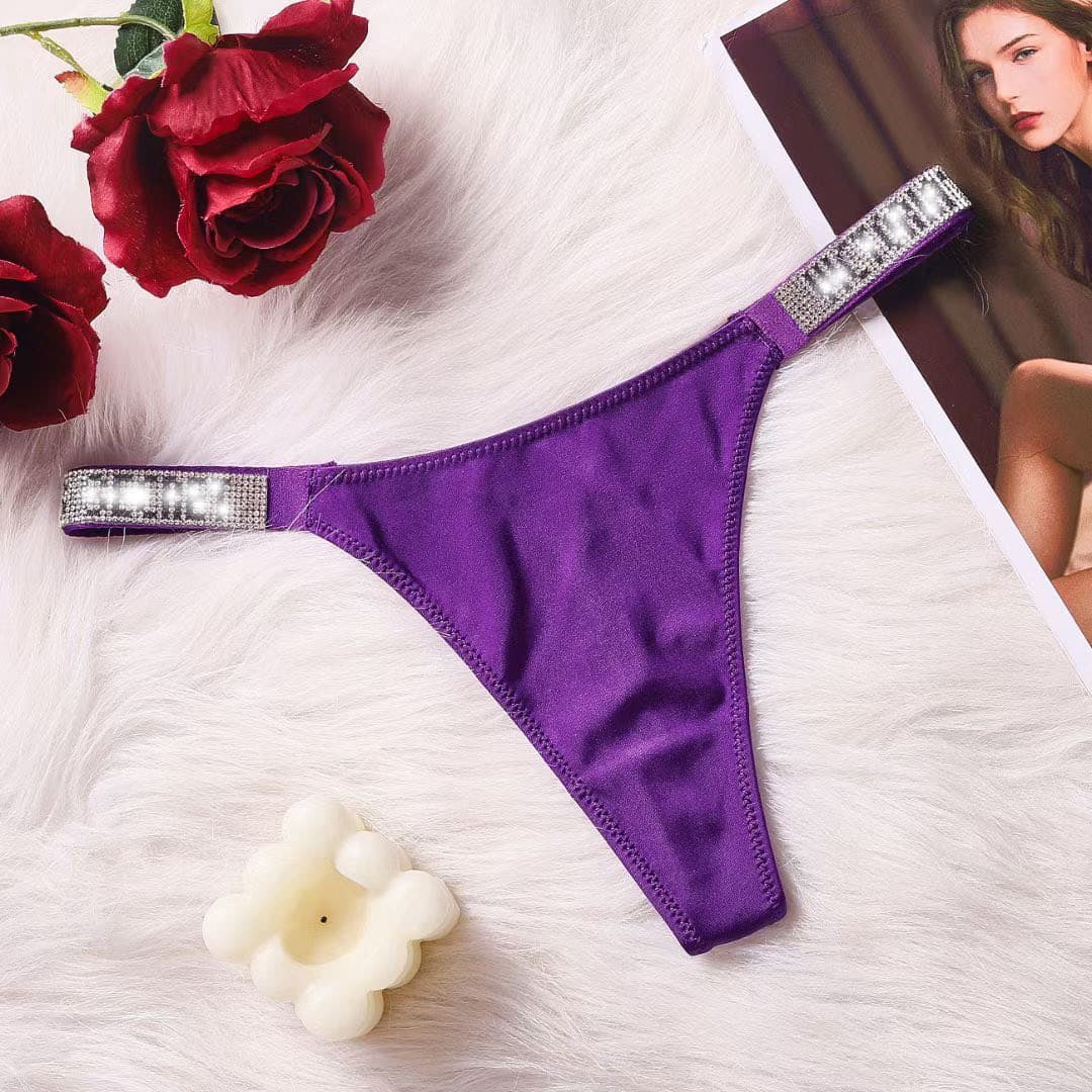 Sans couture VS lettre Glitter G String String culotte femme