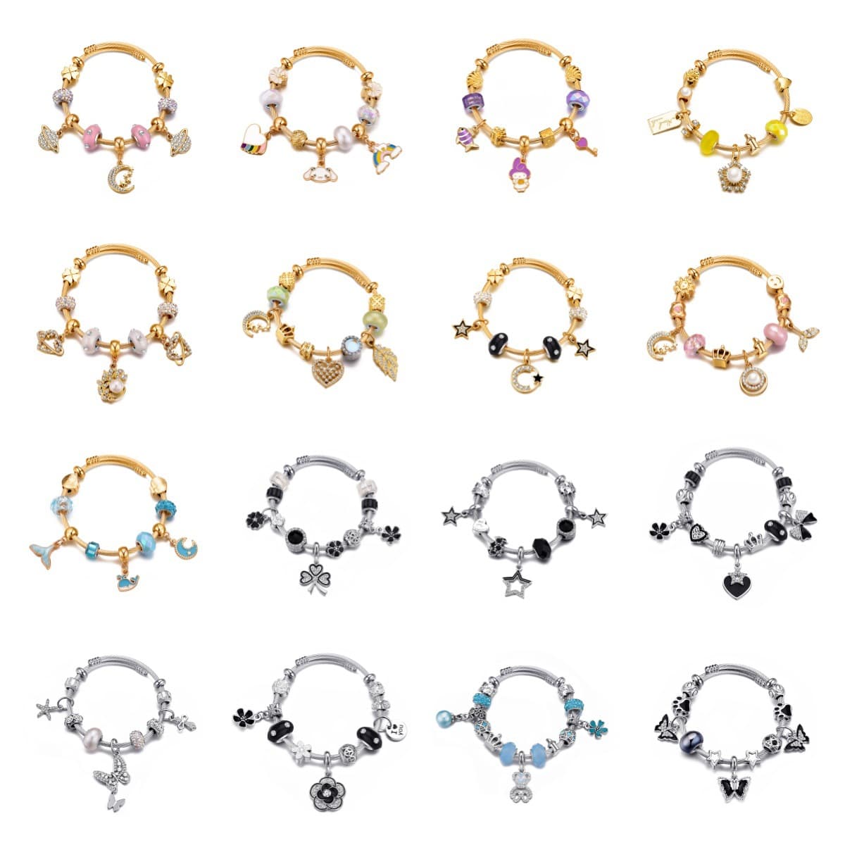 2025 Panjia New Trendy High-End Oil Drop Creative Pendant Spacer Beads DIY Beaded Bracelet