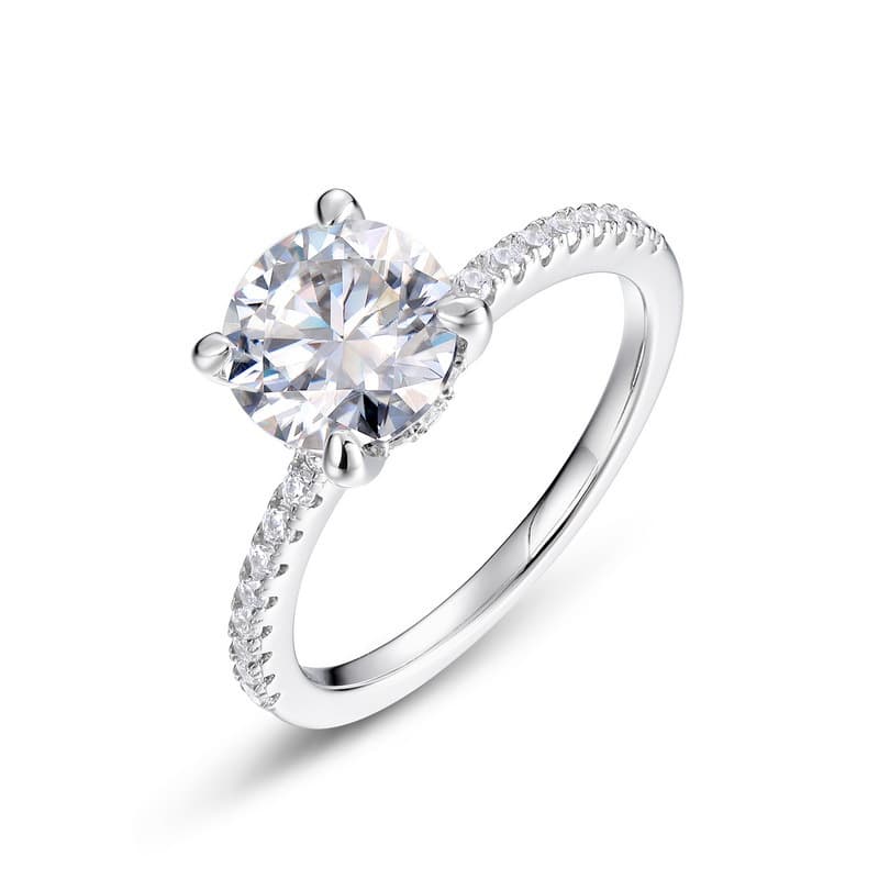 Dazzling Moissanite Engagement Ring S925 Silver Full Of Colored Gemstones Couple Ring Simple And Fashionable