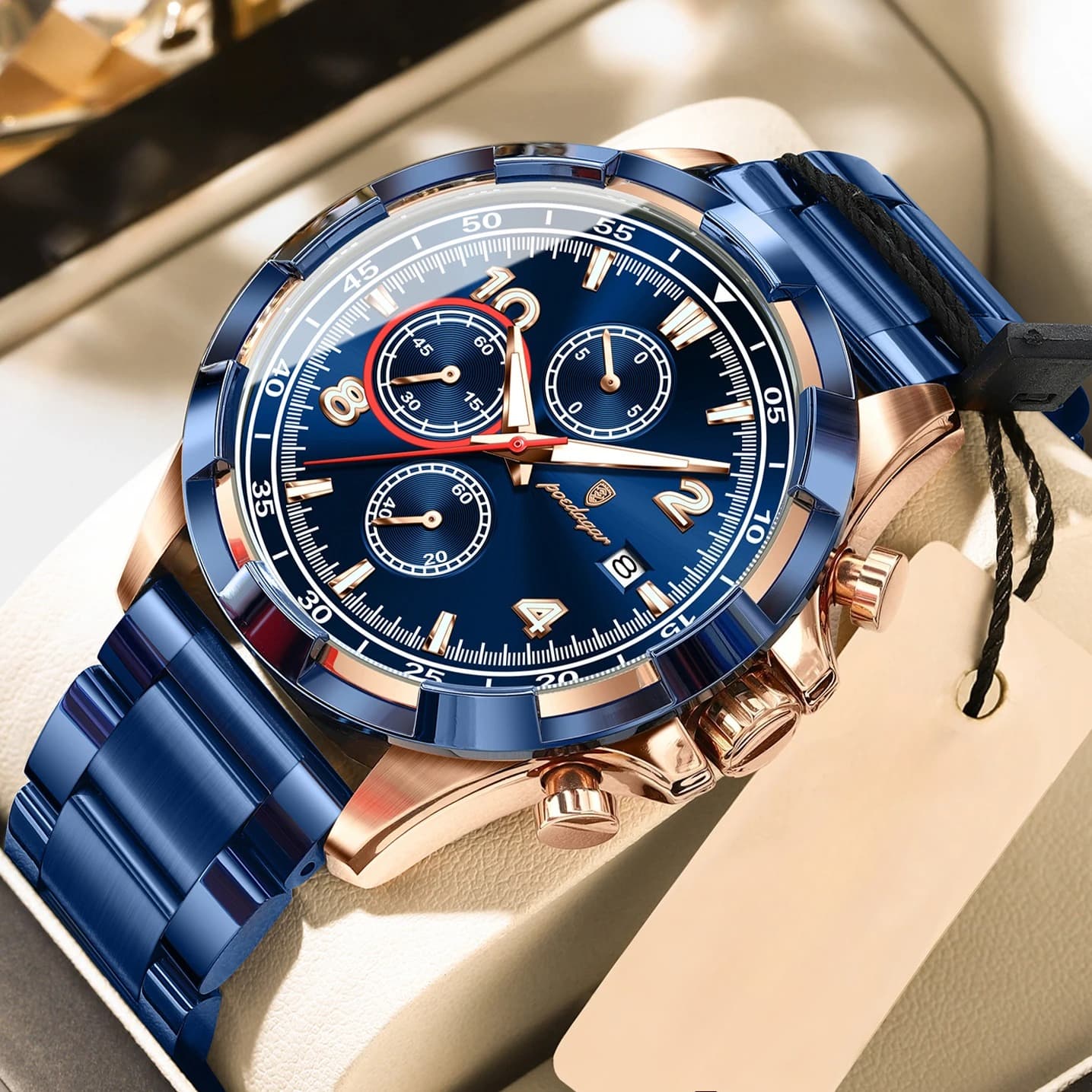 Top Original Watch For Men Date Waterproof Luminous Chronograph Man Clock Military Stainless Steel Men's Quartz Watches