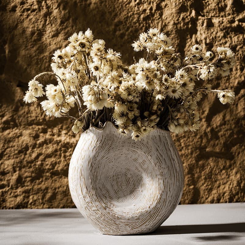 Nordic-Style Minimalist White Ceramic Vase — Home Decor Accent, Living Room Centerpiece, Creative Craft For Fresh Or Dried Flowers