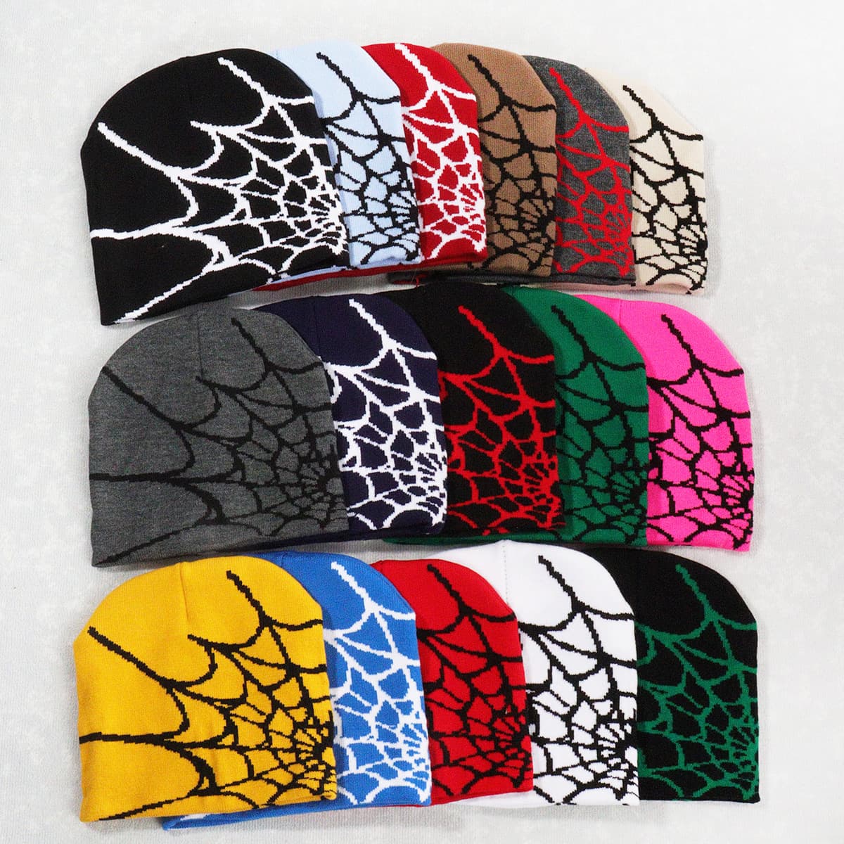 Unisex Knitted Hat Trend Pullover Spider Web Y2K Jacquard Hats For Men And Women