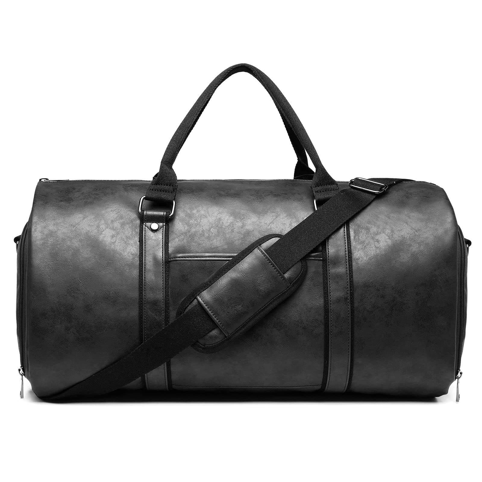 Travel Bag, Unisex Carrying Garment Bag Travel Leather Garment Duffel Bag Convertible Suit Duffle Bag With Shoe Compartment