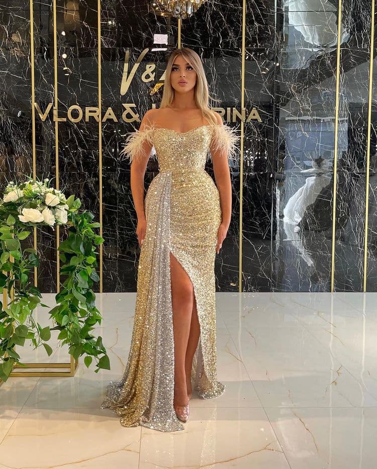 Women's spring new women's clothing new V-neck dress slim slit long skirt