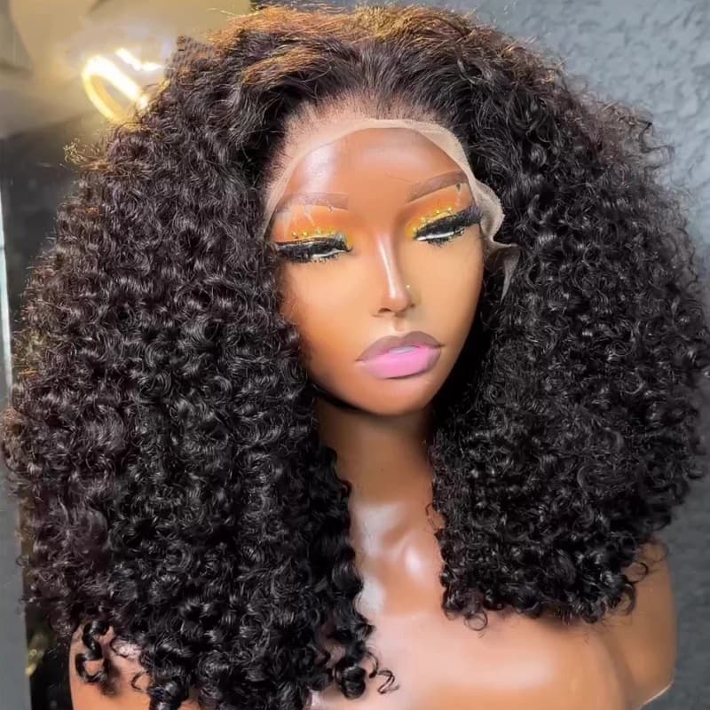 12A Jerry Curly Bob Brzailian Human Hair 13*4 Frontal Wig
