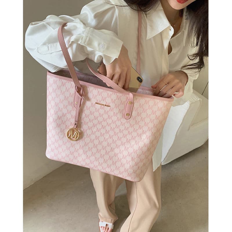 2025 New French Cherry Blossom Tote For Women Commuting Niche Ins Handbag Large Capacity Shoulder Bag