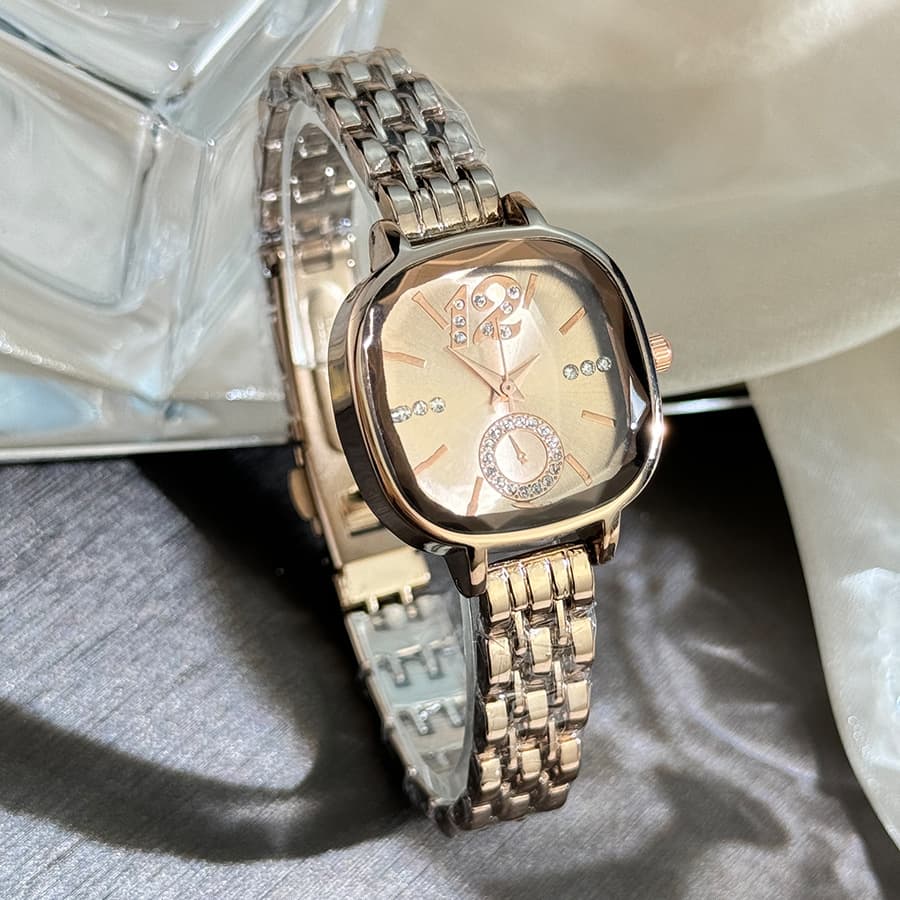 Faceted Glass Square Watch Quartz Luxury Watch Premium Sense Niche Temperament Women's Watch Work Daily Birthday Anniversary Valentine's Day Gift