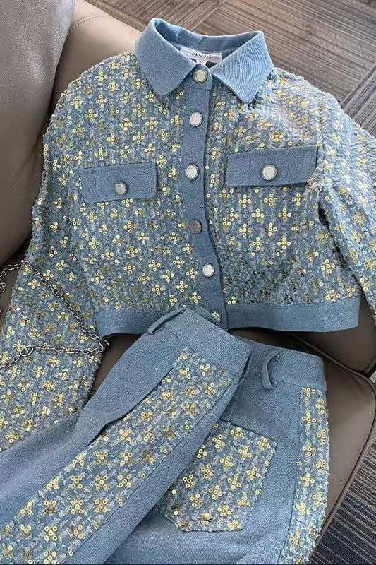 Women's Clothing Korean Style Short Elegant Jacket And Pants Two Piece Set For Women Spring Autumn Hong Kong Style