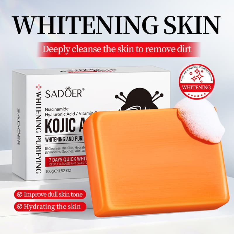 Cross-Border In-Stock Kojic Acid SADOER Body Cleansing Fragrance Purifying Moisturizing Handmade Soap Export Factory