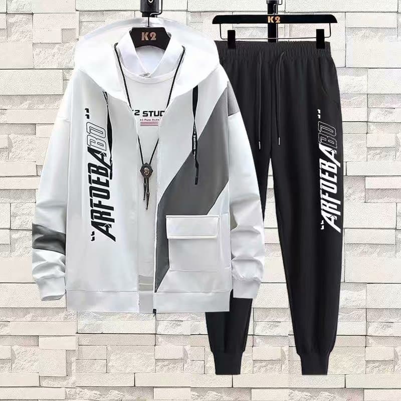 Men's Clothing Sweater Suit Spring And Autumn Jacket Trendy One Set With Handsome Youth Leisure Sports Two Piece Suit