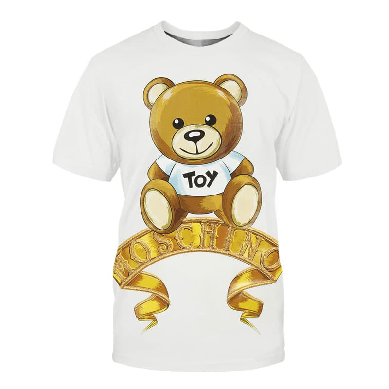 T-Shirt ample surdimensionné à imprimé de dessin animé ours pour femmes, nouvelle collection