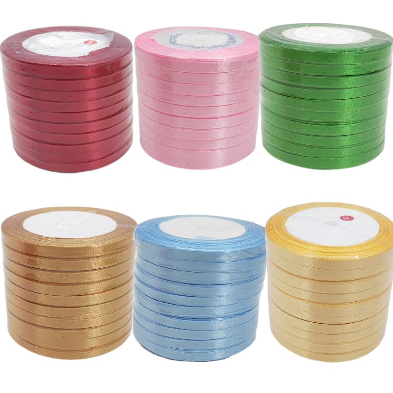 Ribbon Satin 2 Satin 25 Size Ribbon 0.6CM Wide Ribbon Gift Packaging Belt Flowers Gift Packing Belt