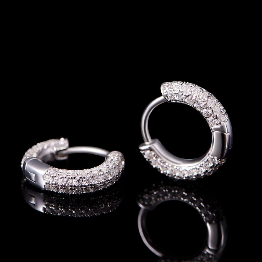 Unisex hot selling micro inlaid diamond zircon ear clips for men and women hip hop earrings gold plated earrings