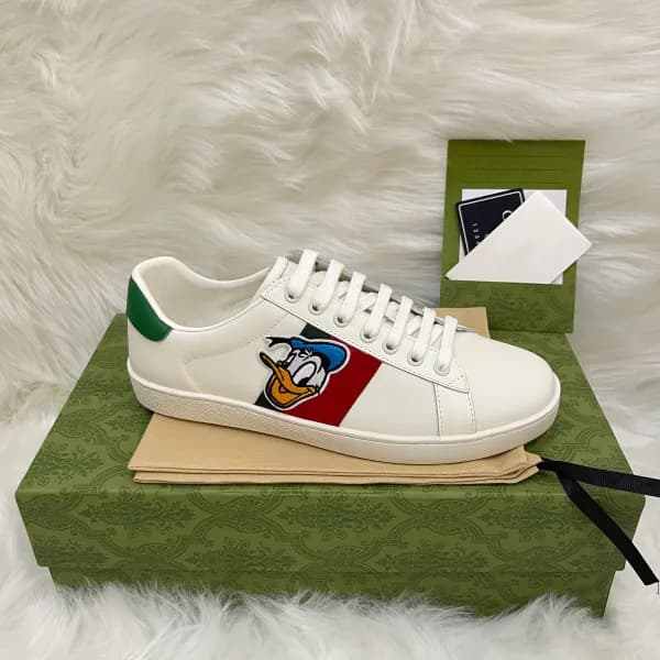 Baskets en cuir de qualité supérieure pour hommes et femmes, chaussures de course à rayures brodées Ace Bee
