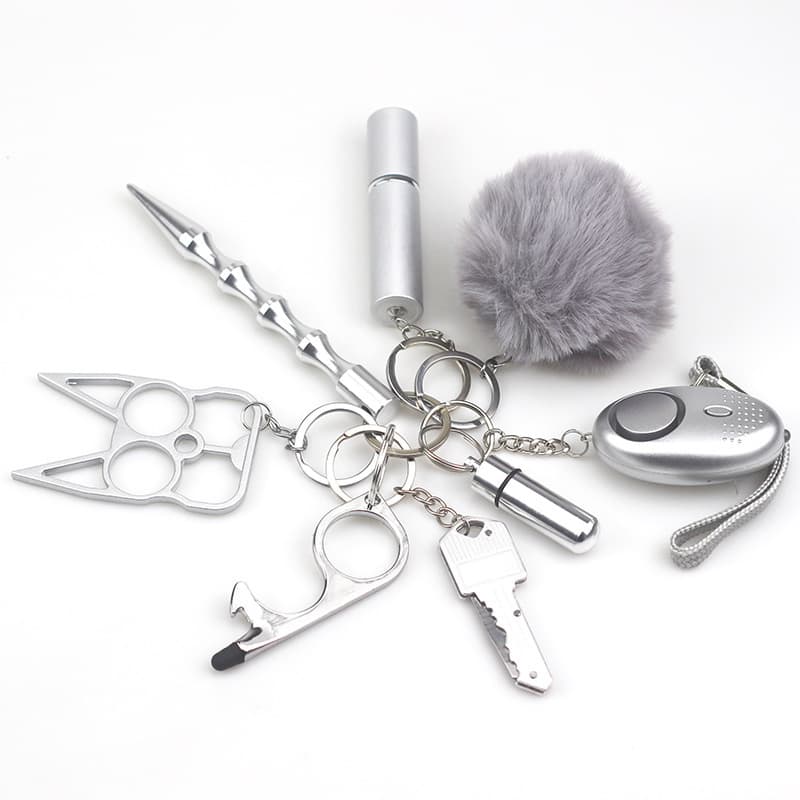 8-in-1 Tactical Keychain For Self-Defense & Survival – Compact Multi-Tool With Emergency Whistle, LED Light, Bottle Opener & More