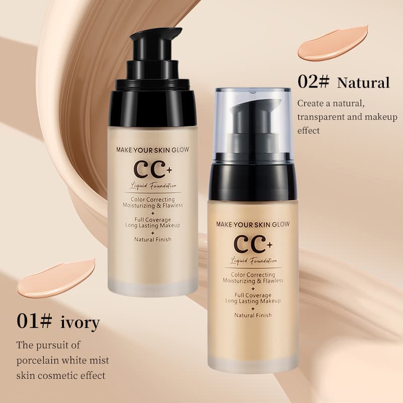CC Cream Brightens Skin Color, Concealer, Moisturizes, Moisturizes, Beautifies And Waterproof 2025 New Liquid Foundation, Natural Makeup