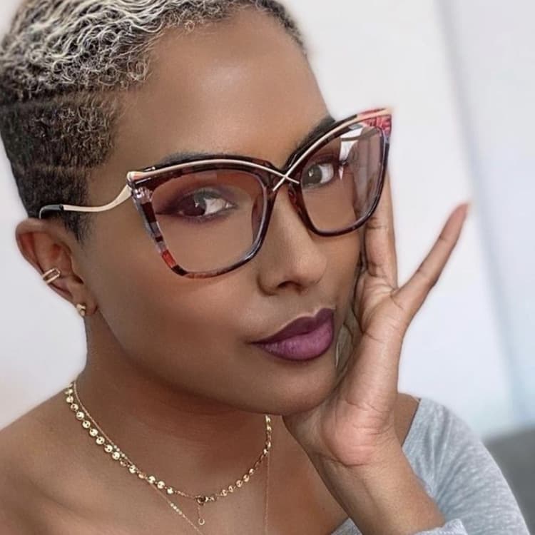 Women's metal ladies cat's eye anti-blue light optical glasses frame INS trendy glasses