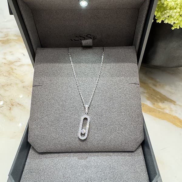 Foreign Trade Jewelry: Mei Jia Vertical Sliding Solitaire Necklace For Women, French Minimalist Versatile Light Luxury
