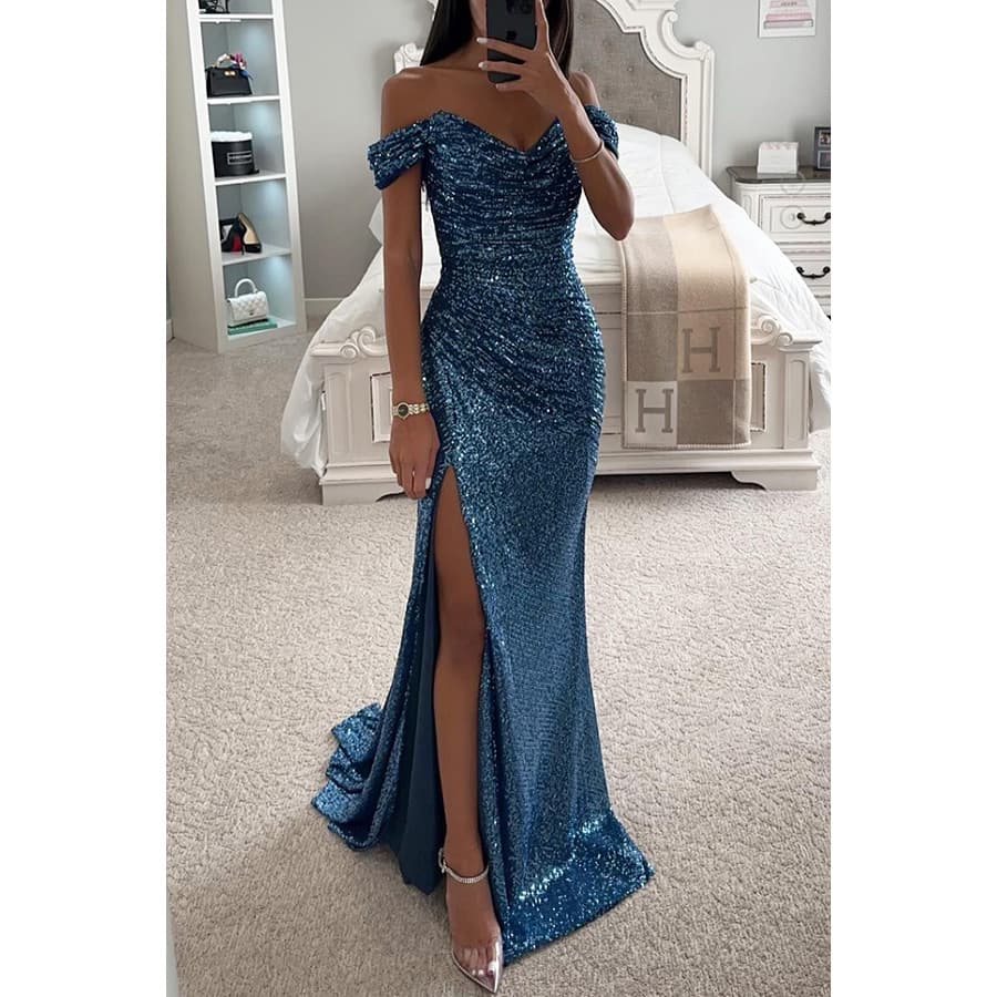Women's One Neck Split Dresses Casual Fashion Dresses