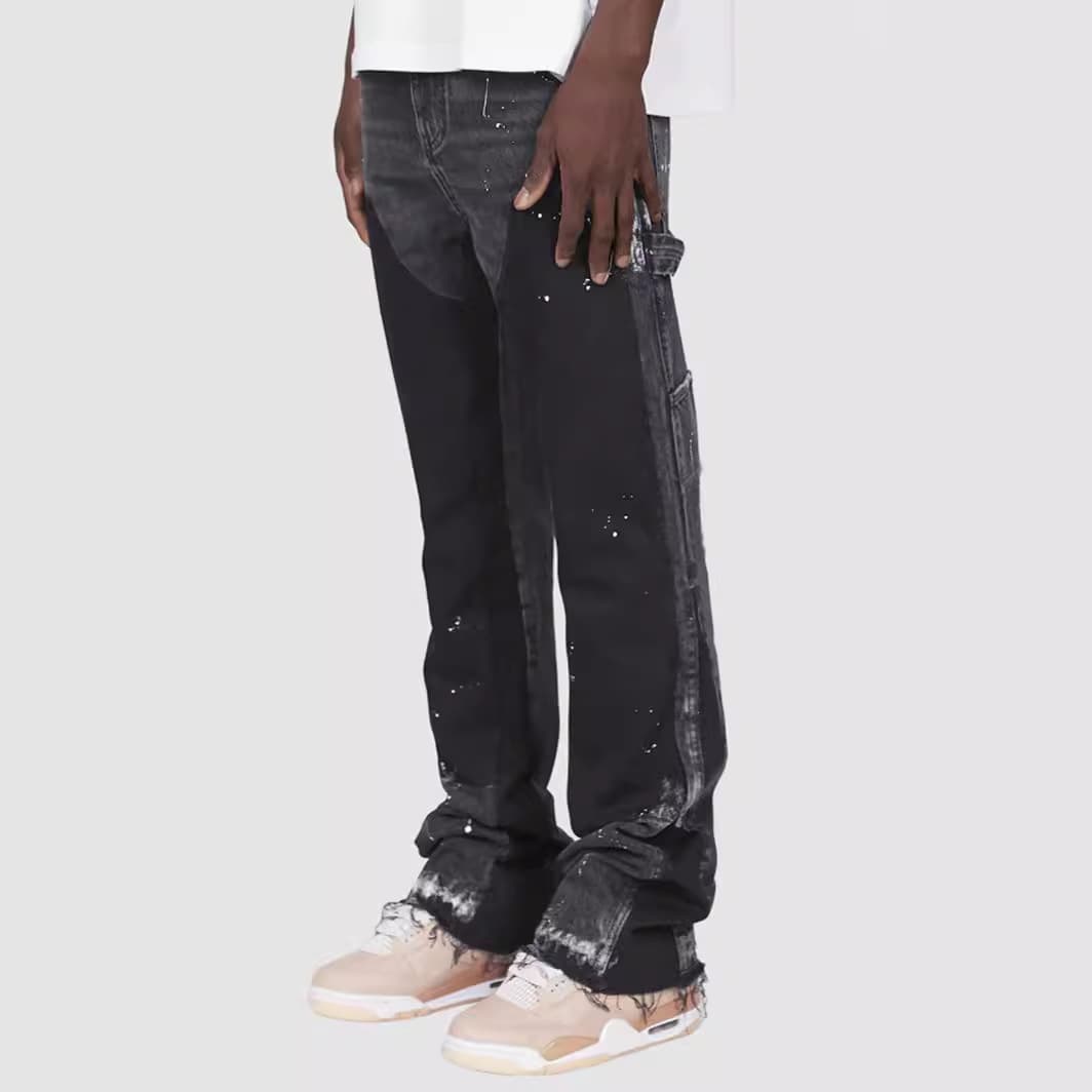 Men's Clothing Men's Denim Overalls Fashion Ins Overalls Hot Selling Elastic Patch Denim Layered Flared Pants