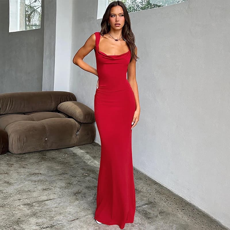 Women's Clothing Spring New Women's Fashion Sling Sexy Backless Bow Slim Hip Dress Female