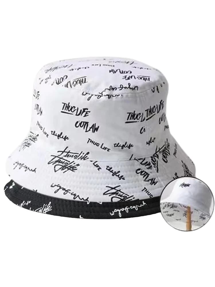 New Arrivals Graffiti Printed Fisherman Hat for Men and Women Personalized Fashion Outdoor Leisure Sunshade Versatile