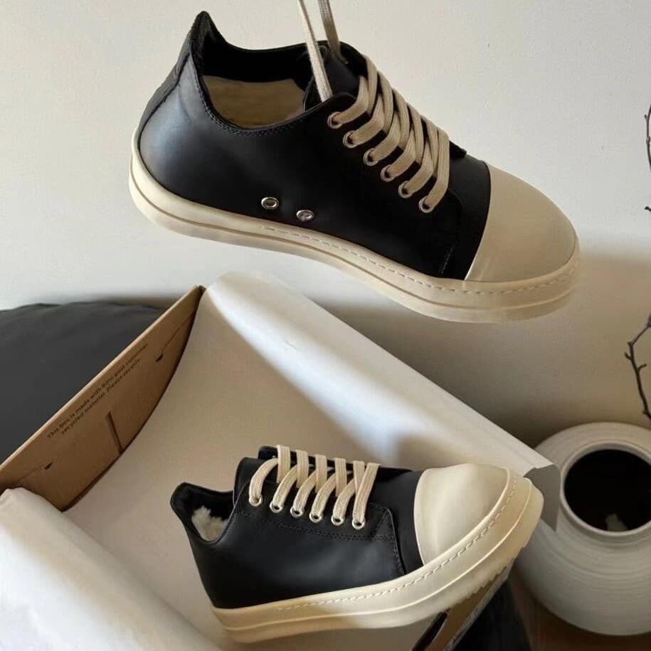 Chaussures à lacets très populaires RO pour couple, chaussures en toile, 25 nouveaux modèles en cuir véritable, bout rond, semelle épaisse, décontractées et polyvalentes