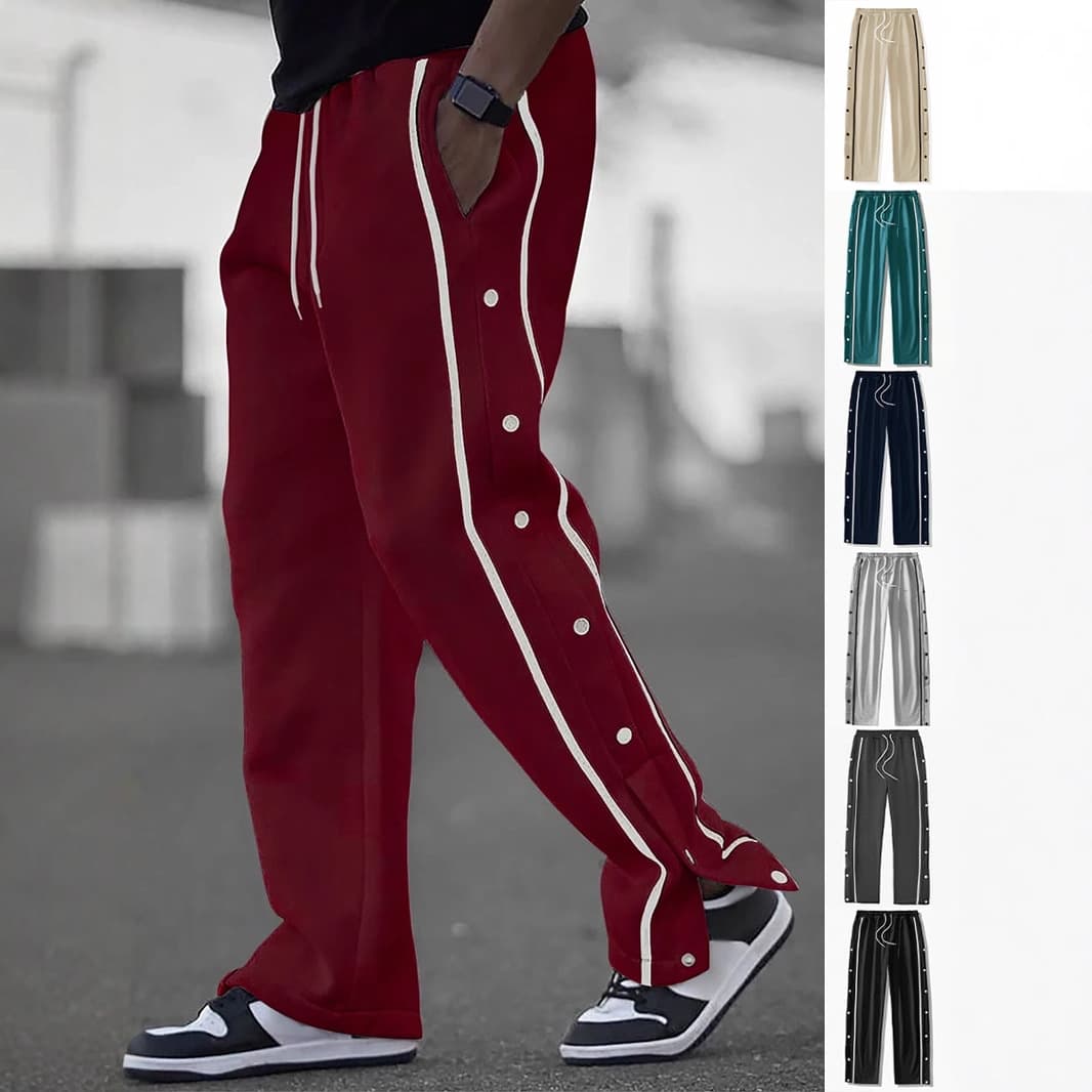 Men's Clothing size men's new buttoned casual pants high street fashion retro casual leggings trousers men