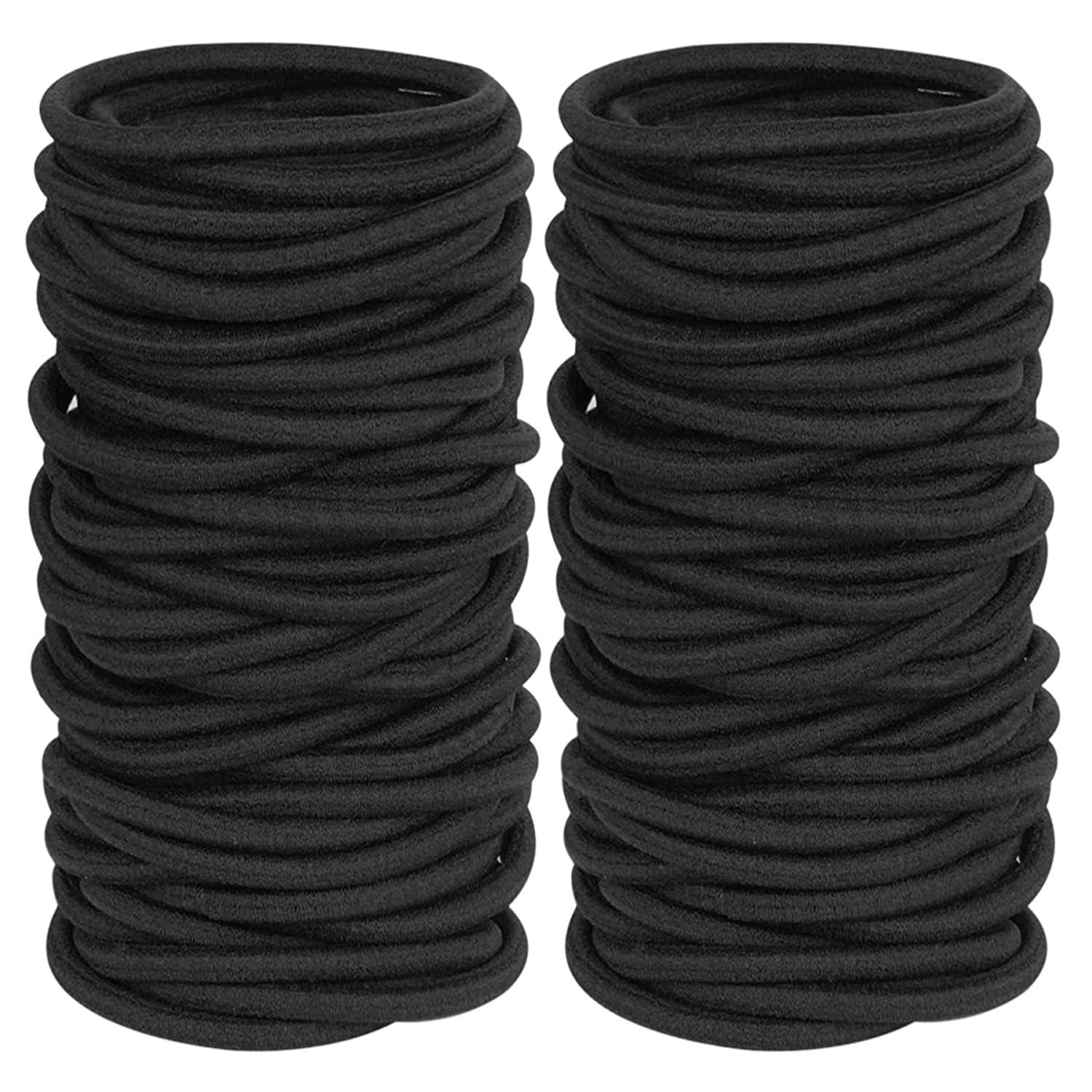 Unisex High Elasticity Hair Tie, Thick Seamless Headband, Black Rubber Band, Hair Tie, Durable Hair Accessory
