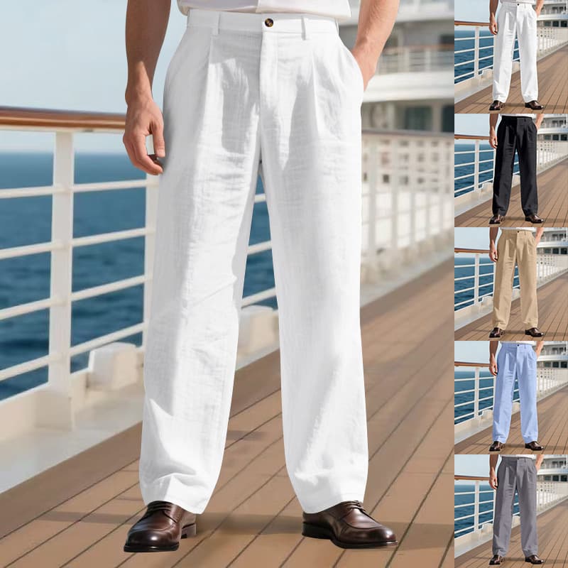 Men's Clothing Men's Casual Pants Summer Thin Loose Straight Business Suit Trousers Men