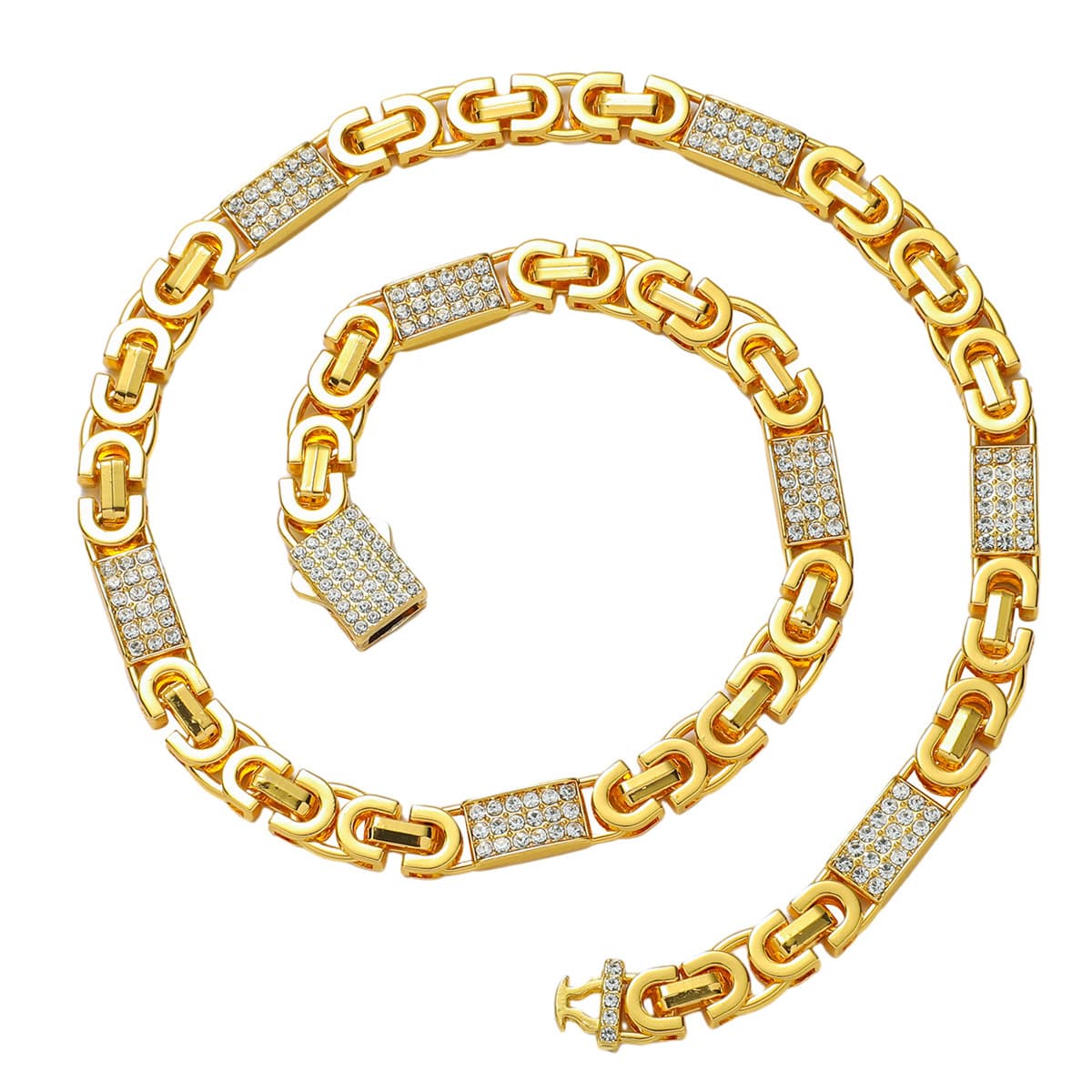Men's Hip Hop Style Geometric Splicing Chain Necklace Personality Boyfriend Gift Geometric Splicing Chain Necklace