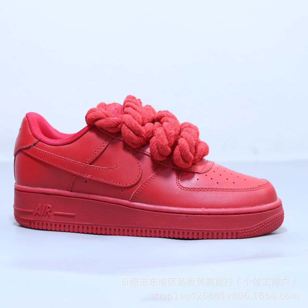 Baskets en corde transfrontalières à lacets épais pour femmes, style Air Force One édition limitée, décontractées pour hommes