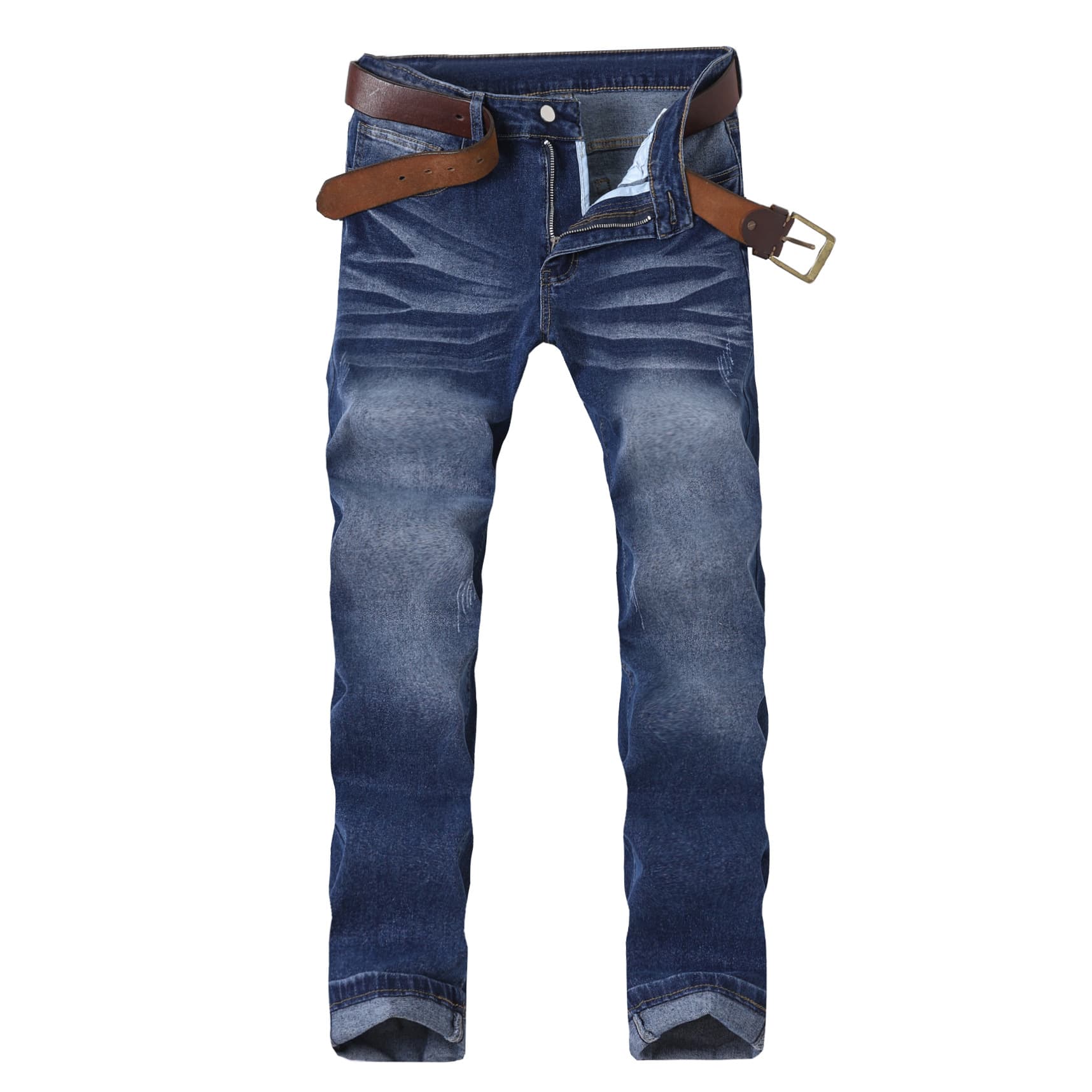 Men's Slim Fit Stretch Jeans – Classic Blue Tapered Denim Pants With Multi-Process Craftsmanship & All-Season Comfort