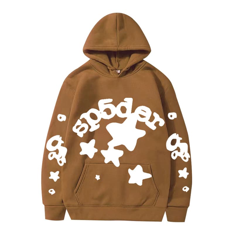 Sweat à capuche unisexe SP5DER imprimé toile d'araignée, marque tendance européenne et américaine, grandes tailles, coupe ample.