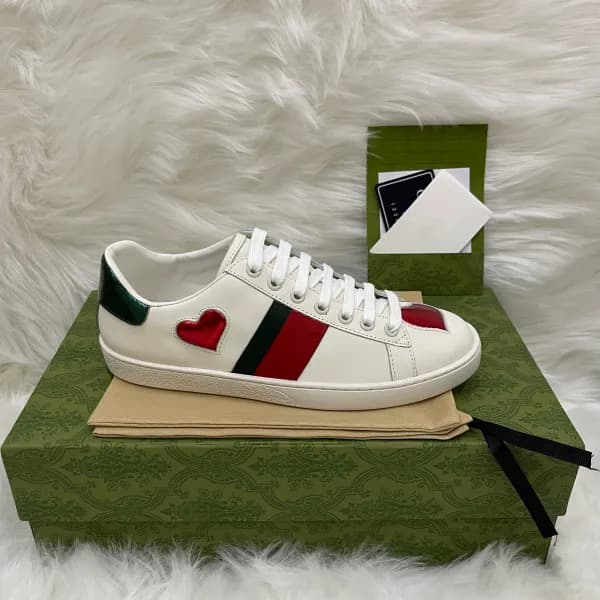 Baskets en cuir de qualité supérieure pour hommes et femmes, chaussures de course à rayures brodées Ace Bee