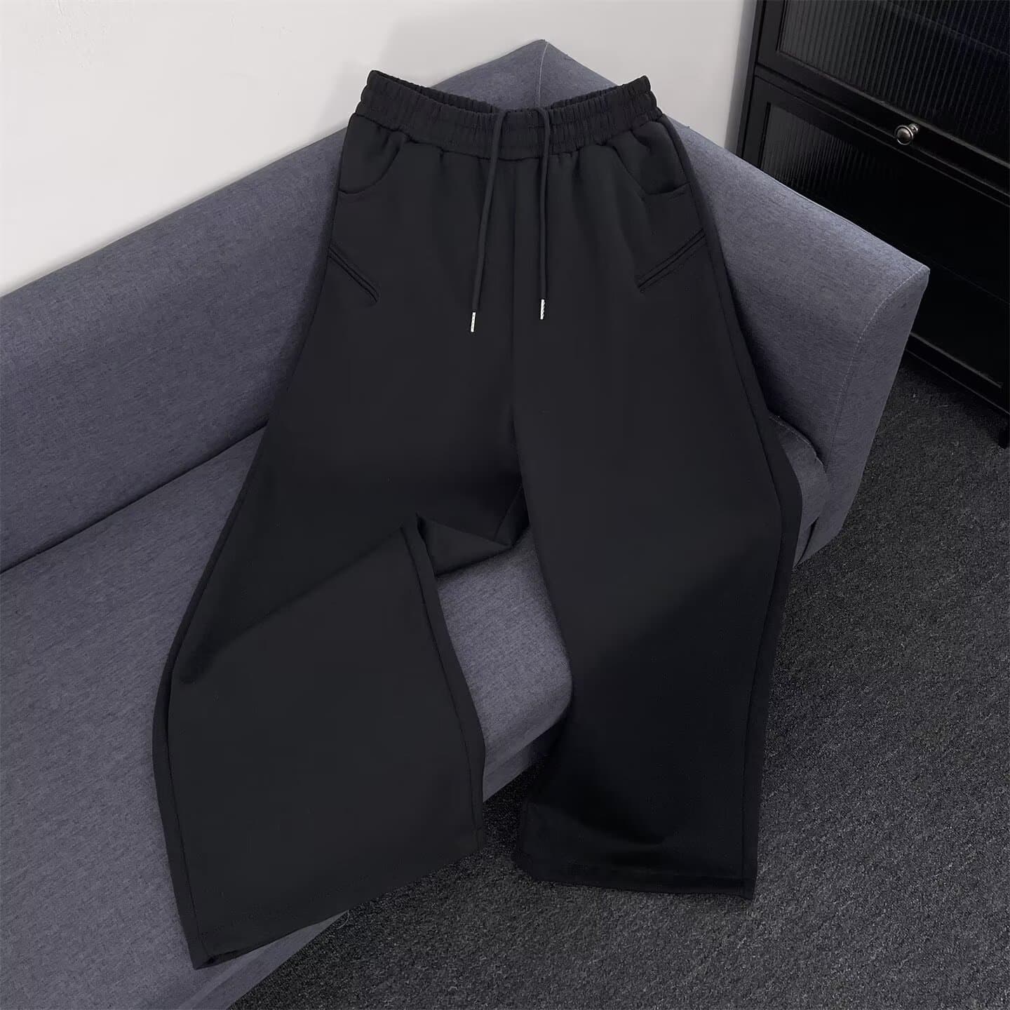 Minimalist Straight-Leg Sweatpants – Casual Drop-Crotch Joggers For Men (M-3XL, Poly-Cotton Blend, Wrinkle-Free, Versatile Streetwear)