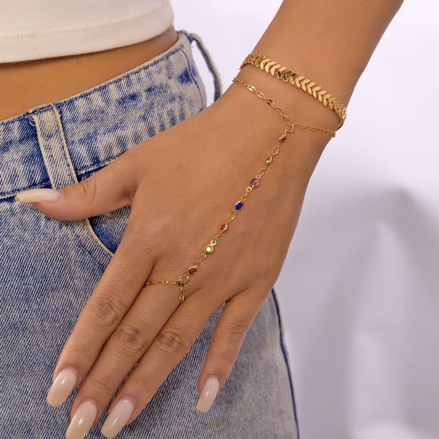 RINHOO FRIENDSHIP Gold Crystal Bracelet By Girl's Beauty Lab