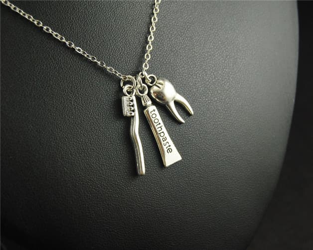 Jewelry & Accessories Tooth/Toothbrush/Toothpaste Pendant Charm Necklace