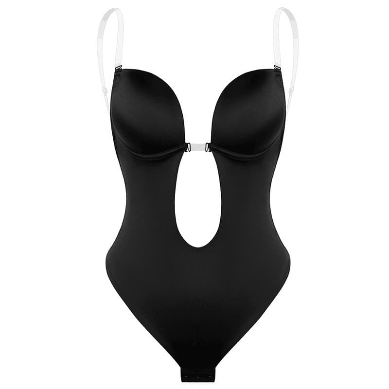 deep V backless tummy control corset body suit invisible shoulder straps evening dress bra body suit body shaper